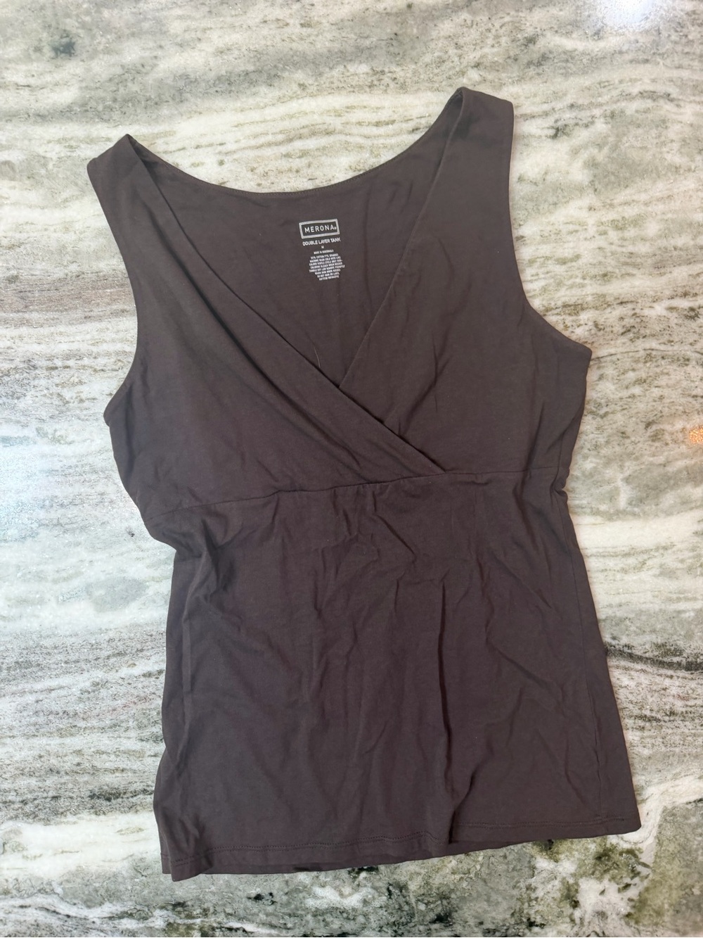 Merona Brown Sleeveless Crossover V-Neck Tank Top Y2K 2000s vibe